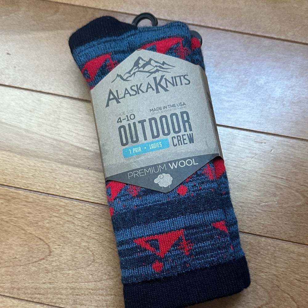Brand new with tags, Alaska nits outdoor crew, premium wool socks